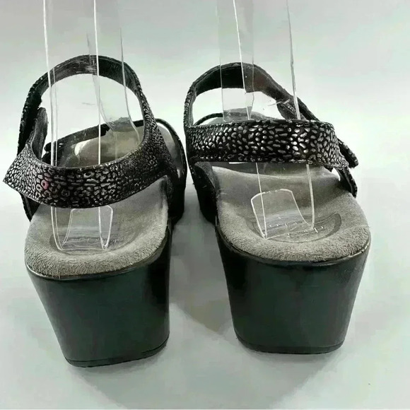Dansko sonnet shimmer sandals 38 7.5-8 black silver orthopedic mermaid core - Picture 4 of 13